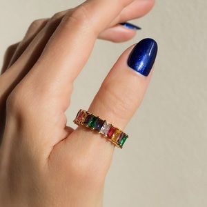 Kate Spade Rainbow Emeral Cut Ring( Adjustable size)